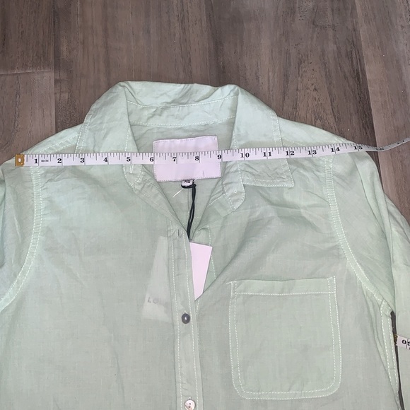 Lola River Button Down Shirt- Light Green - Picture 9 of 10